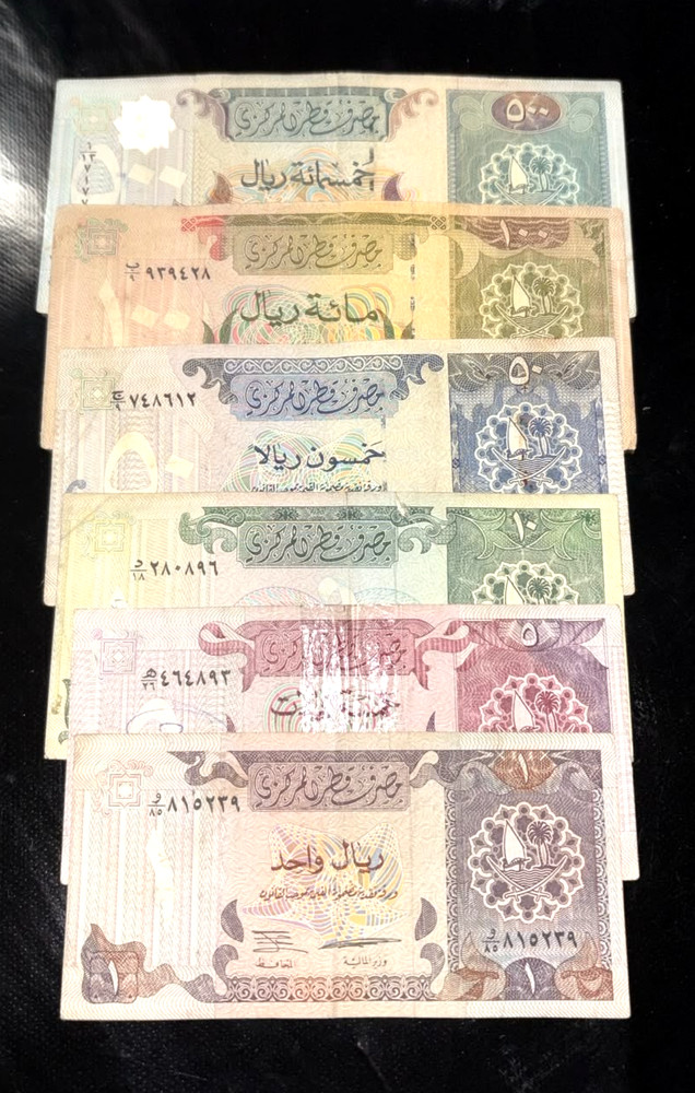Qatar 1996 Set 500 100 50 10 5 1 Riyals 1996 P-19 P-18 P-17 P-16 P-15 P-14