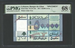 Lebanon 50000 Lira 2011 P94as “Specimen” Uncirculated Grade 68 Top Pop