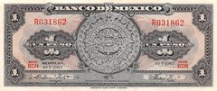 Mexico 1 Peso 10.5.1967 Series BDN Prefix R Circulated Banknote