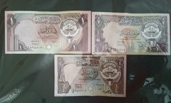 Kuwait Banknotes Pre-1990 – 1 Dinar, 1/2 Dinar & 1/4 Dinar –