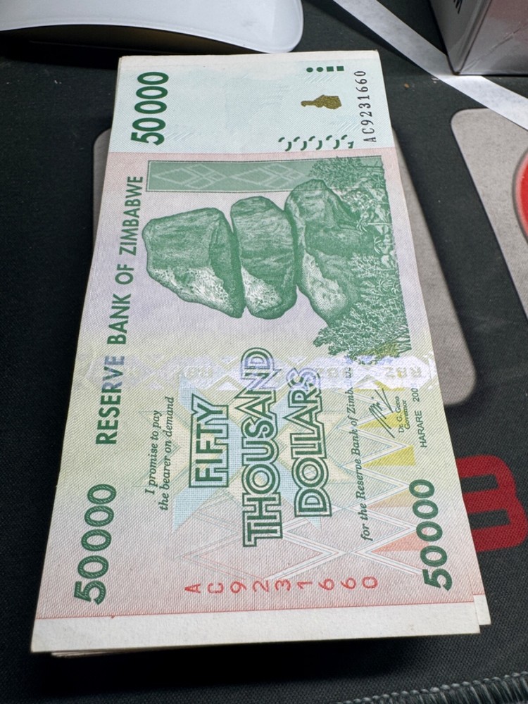 Zimbabwe 50000 Thousand Dollars DAMAGED Currency 50000, 2008, P-74a, Paper Money