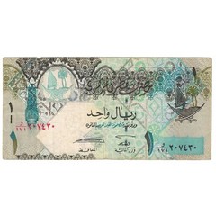 [#635075] Banknote, Qatar, 1 Riyal, KM:28, VF(30-35)